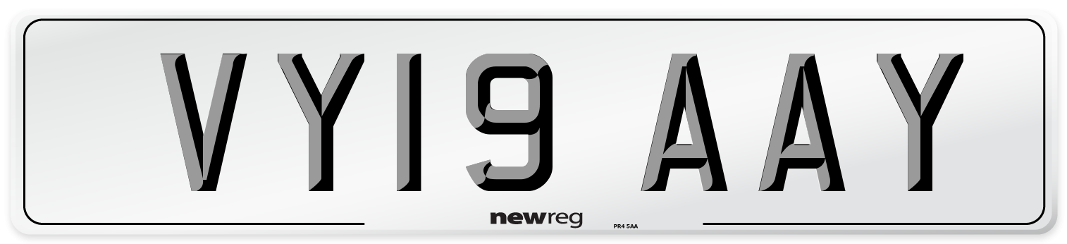 VY19 AAY Number Plate from New Reg